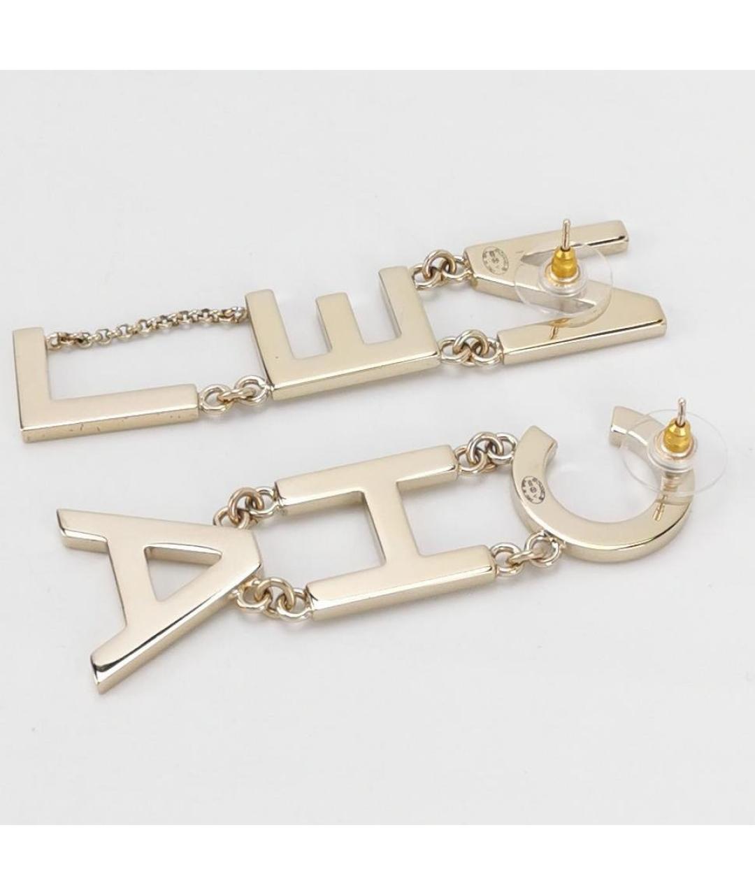 CHANEL Золотые металлические серьги, фото 3