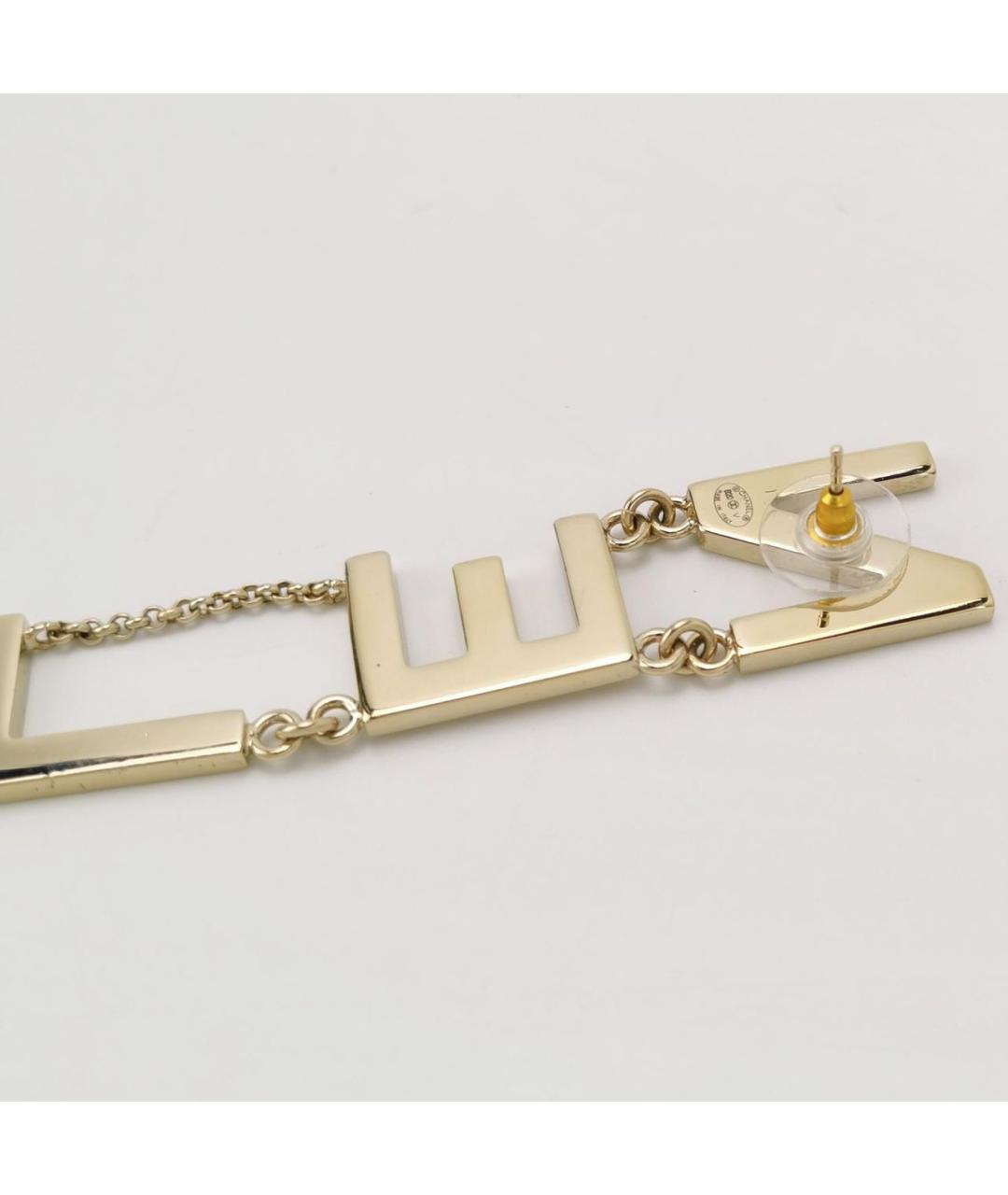 CHANEL Золотые металлические серьги, фото 4