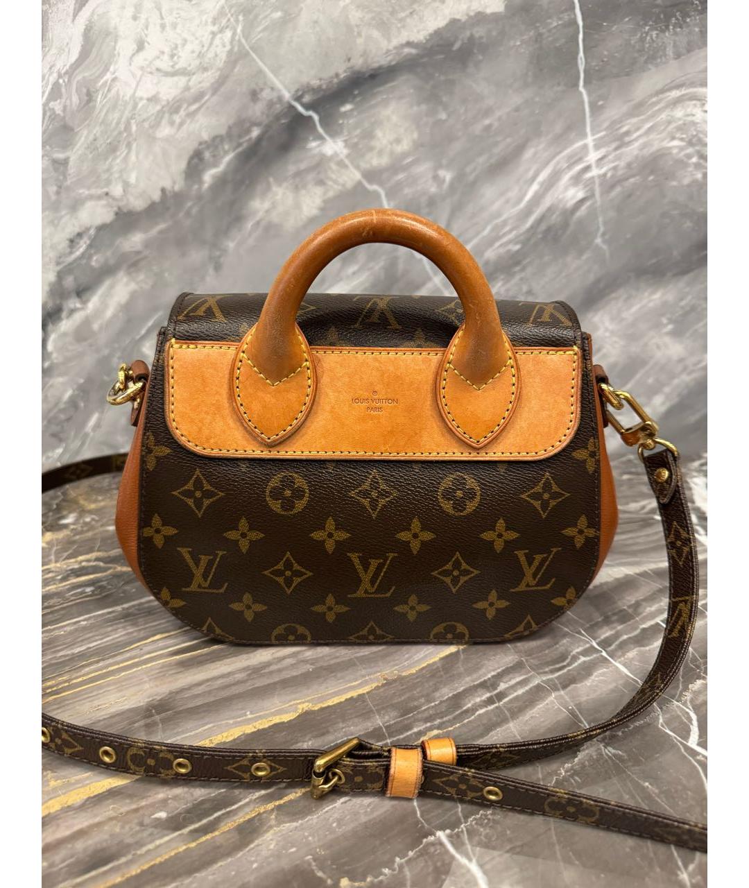 LOUIS VUITTON Коричневая кожаная сумка через плечо, фото 3