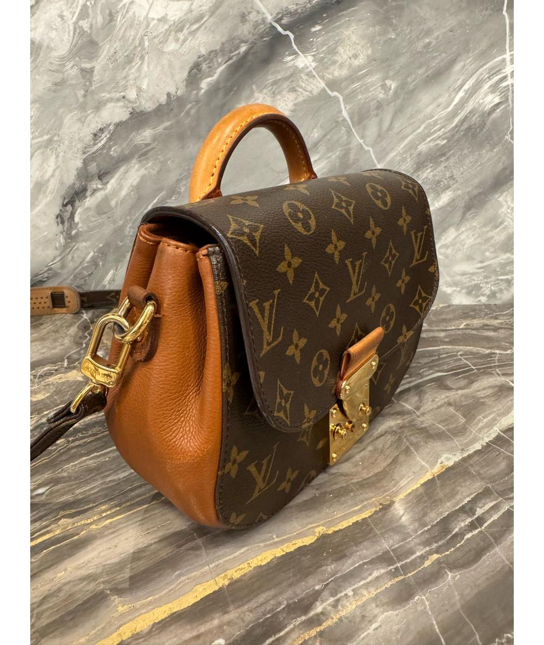 LOUIS VUITTON Коричневая кожаная сумка через плечо, фото 2