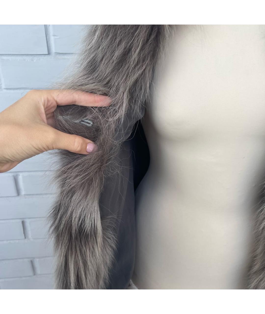 INES & MARECHAL Серый меховой жилет, фото 4