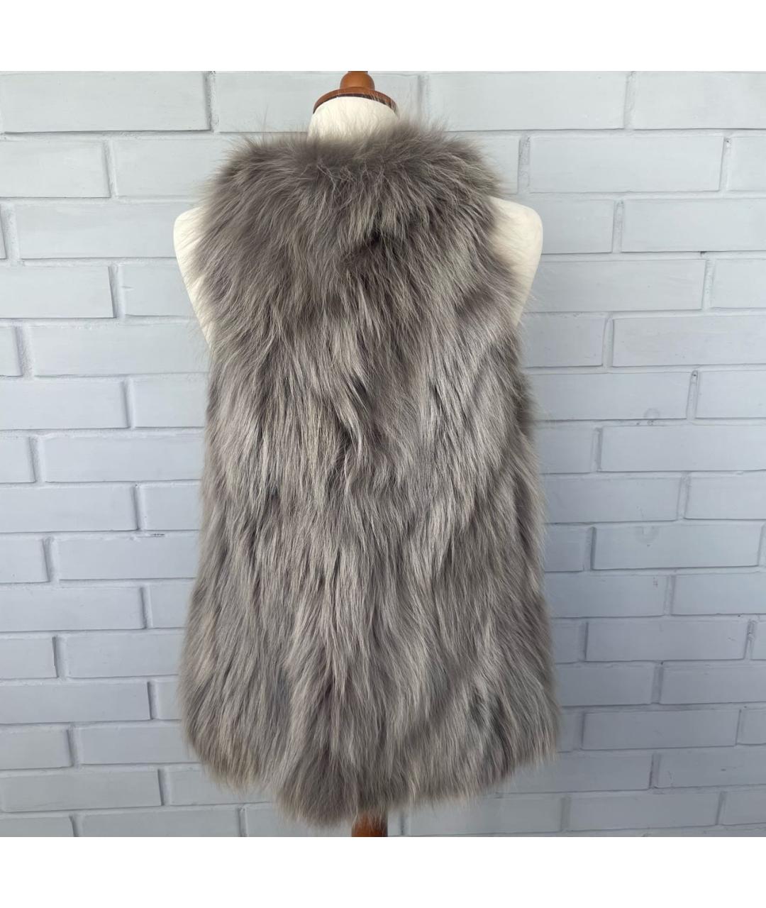 INES & MARECHAL Серый меховой жилет, фото 2