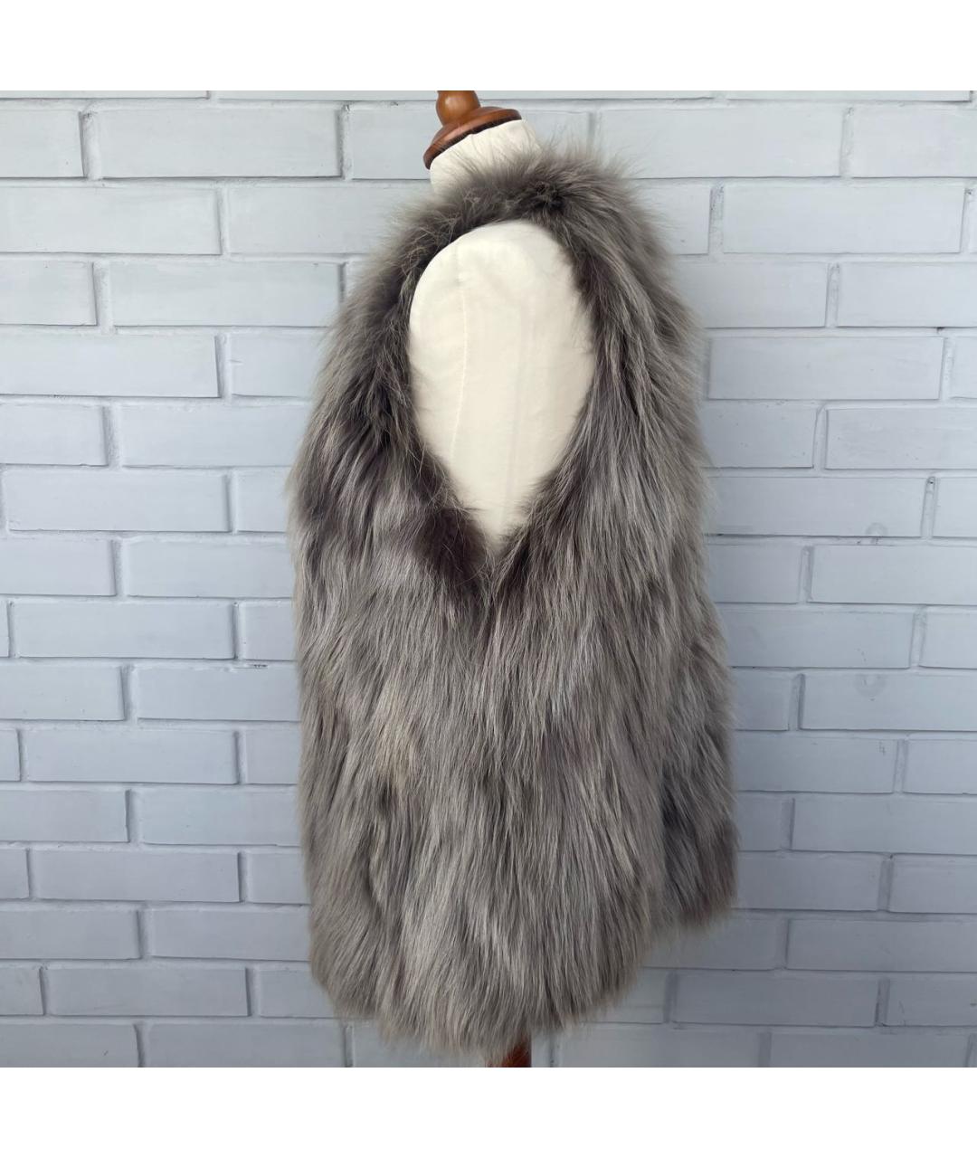 INES & MARECHAL Серый меховой жилет, фото 7