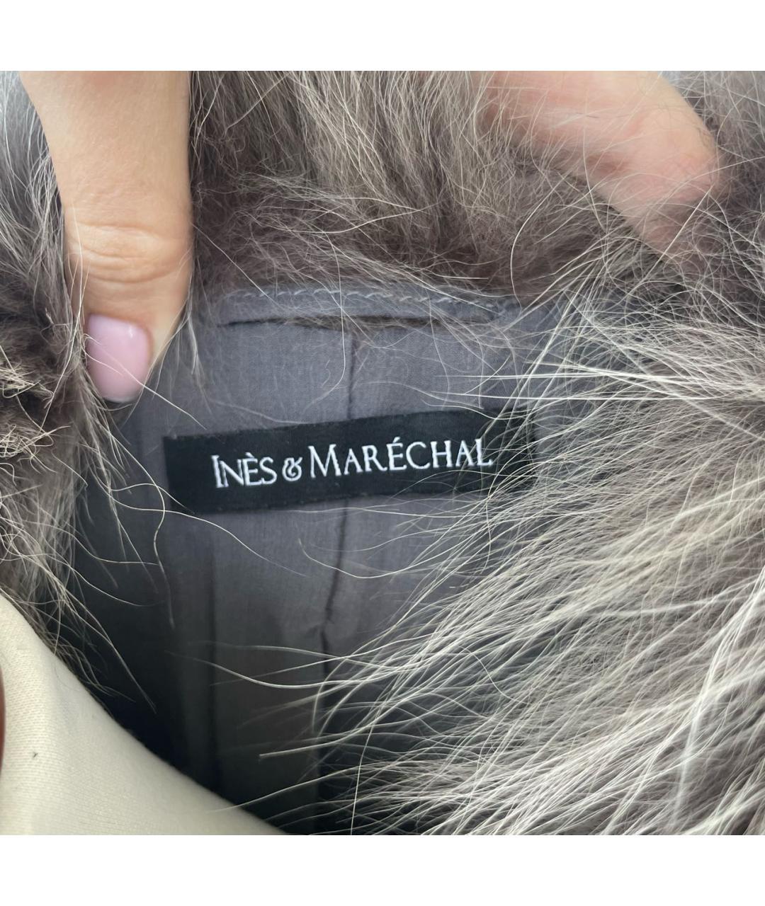 INES & MARECHAL Серый меховой жилет, фото 3