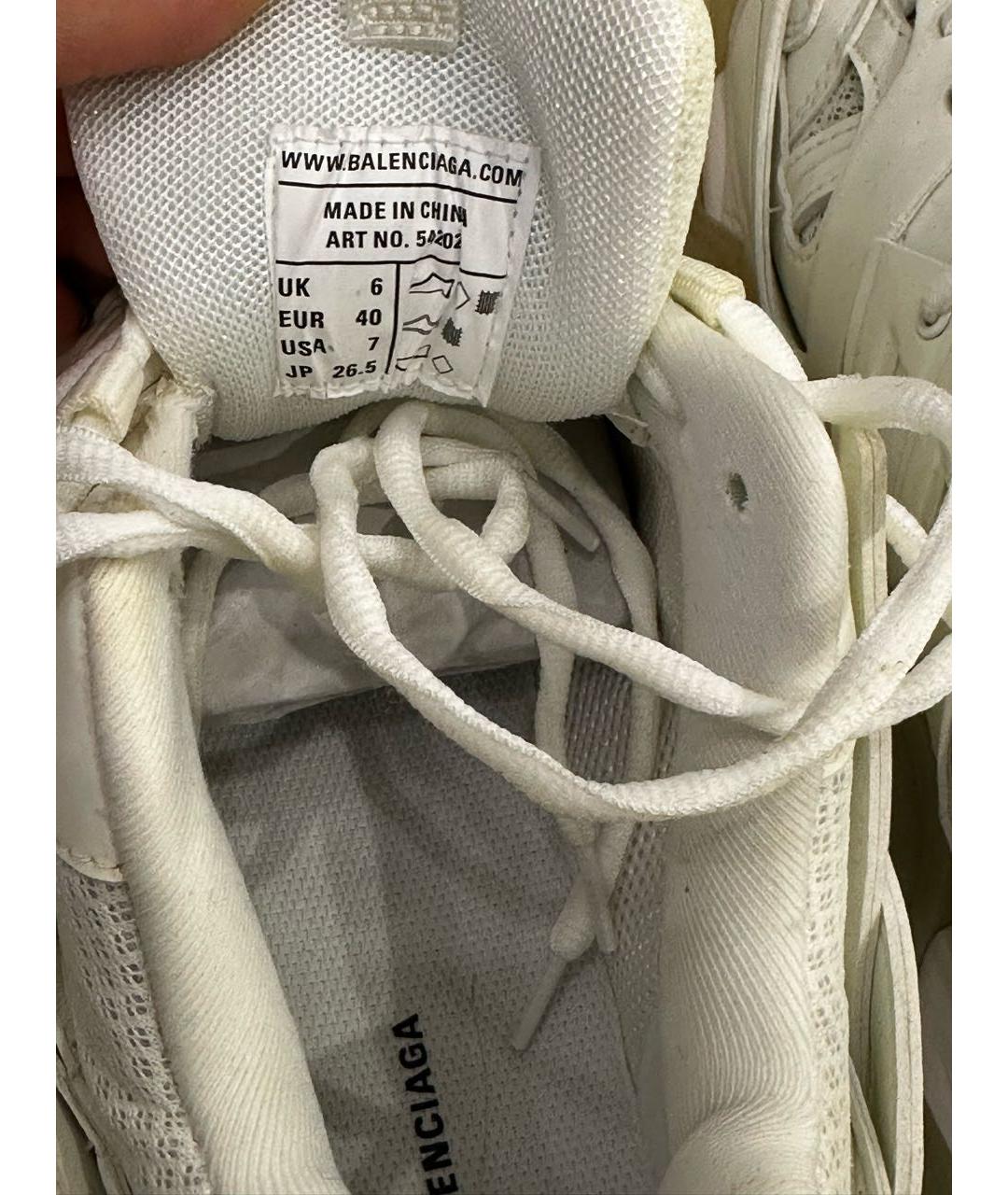 BALENCIAGA Белые текстильные кроссовки, фото 5