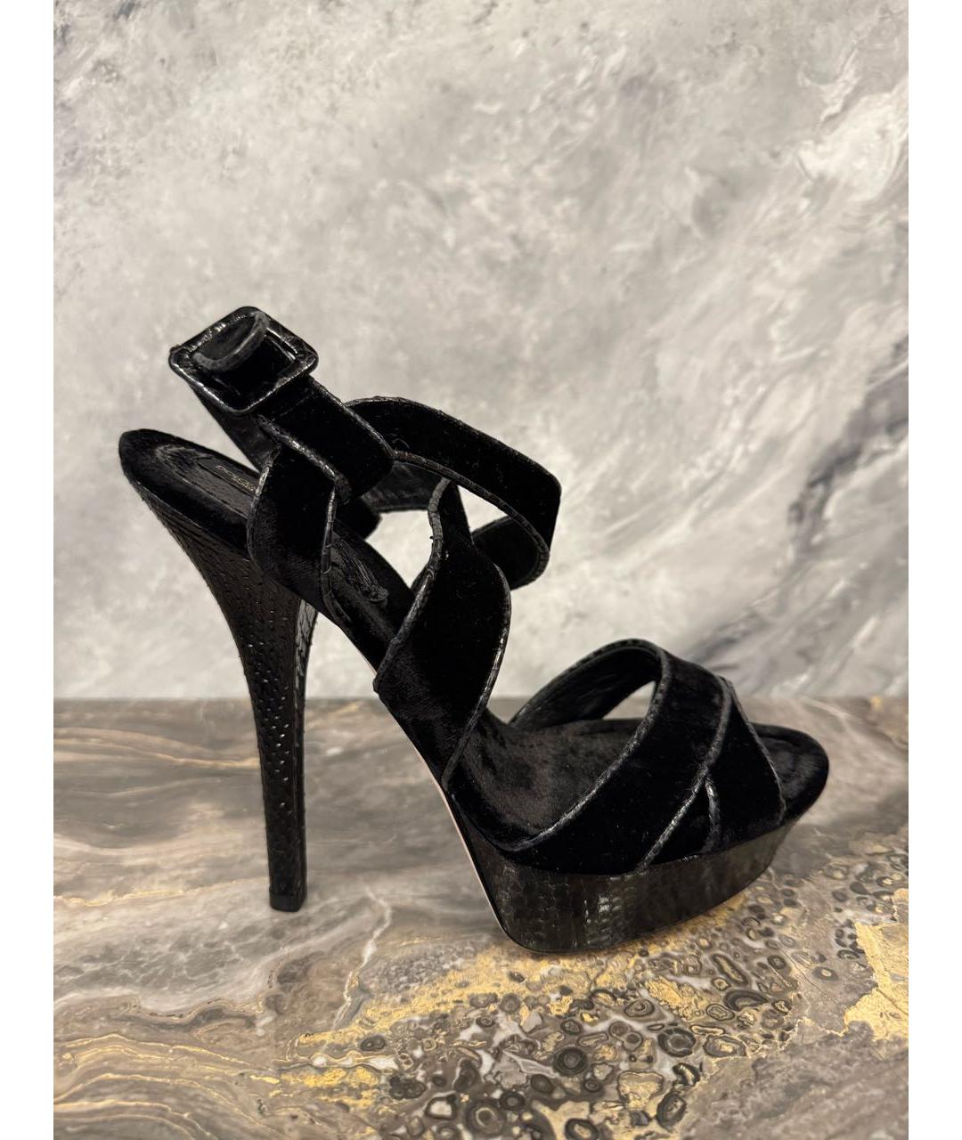 DOLCE&GABBANA Черные замшевые босоножки, фото 6