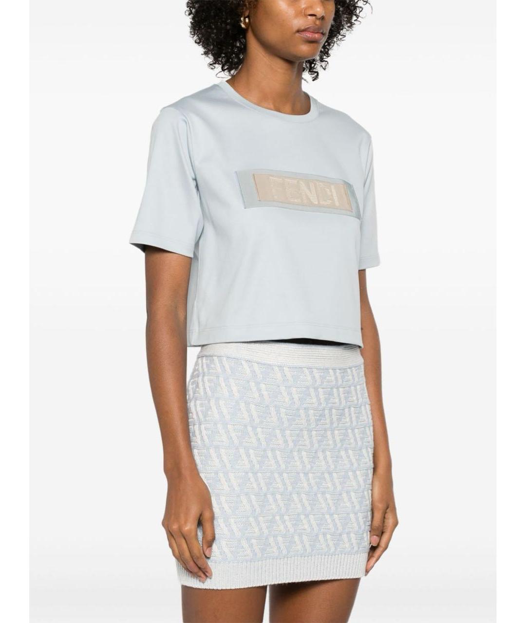 FENDI Голубая футболка, фото 3