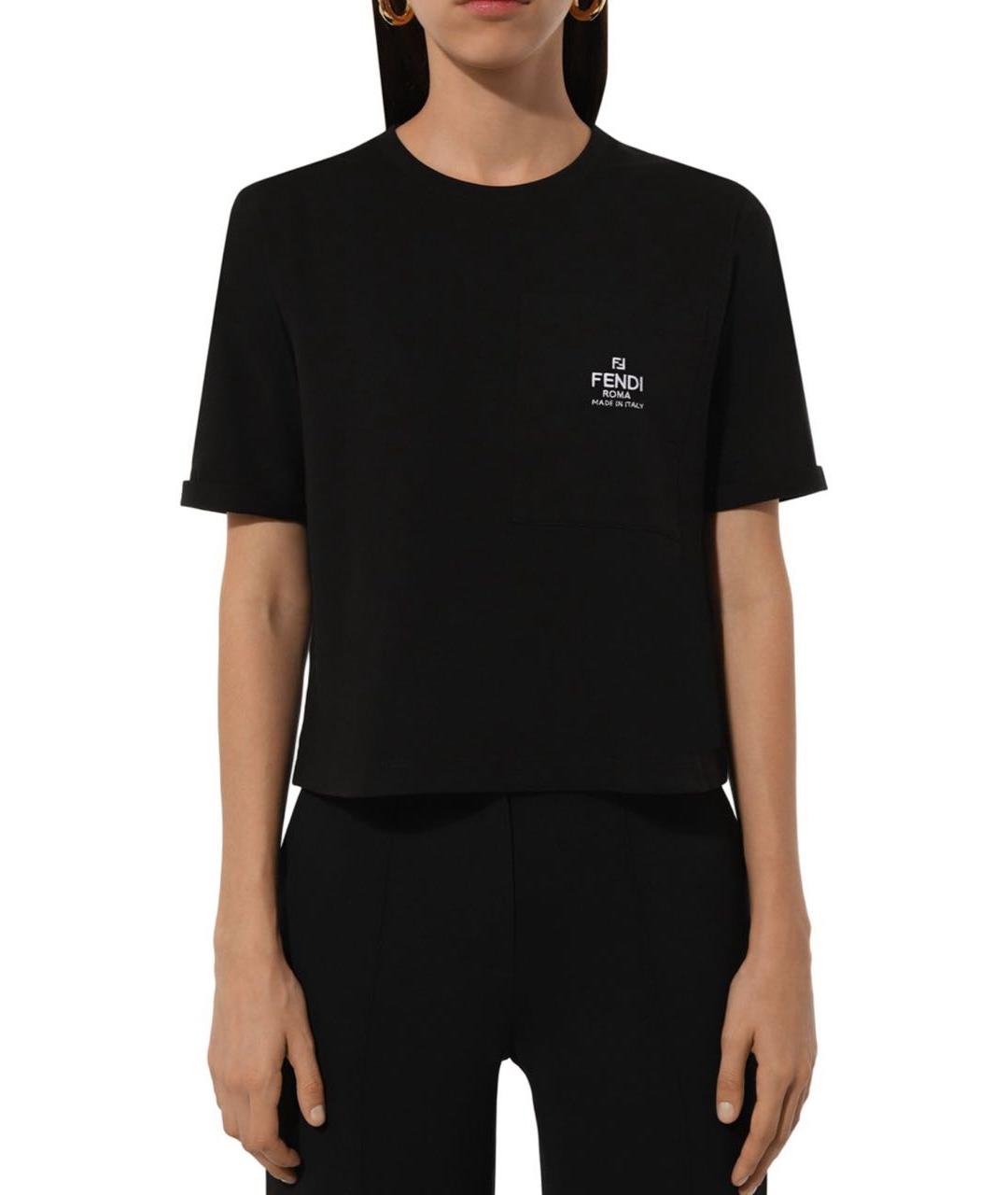 FENDI Черная футболка, фото 2