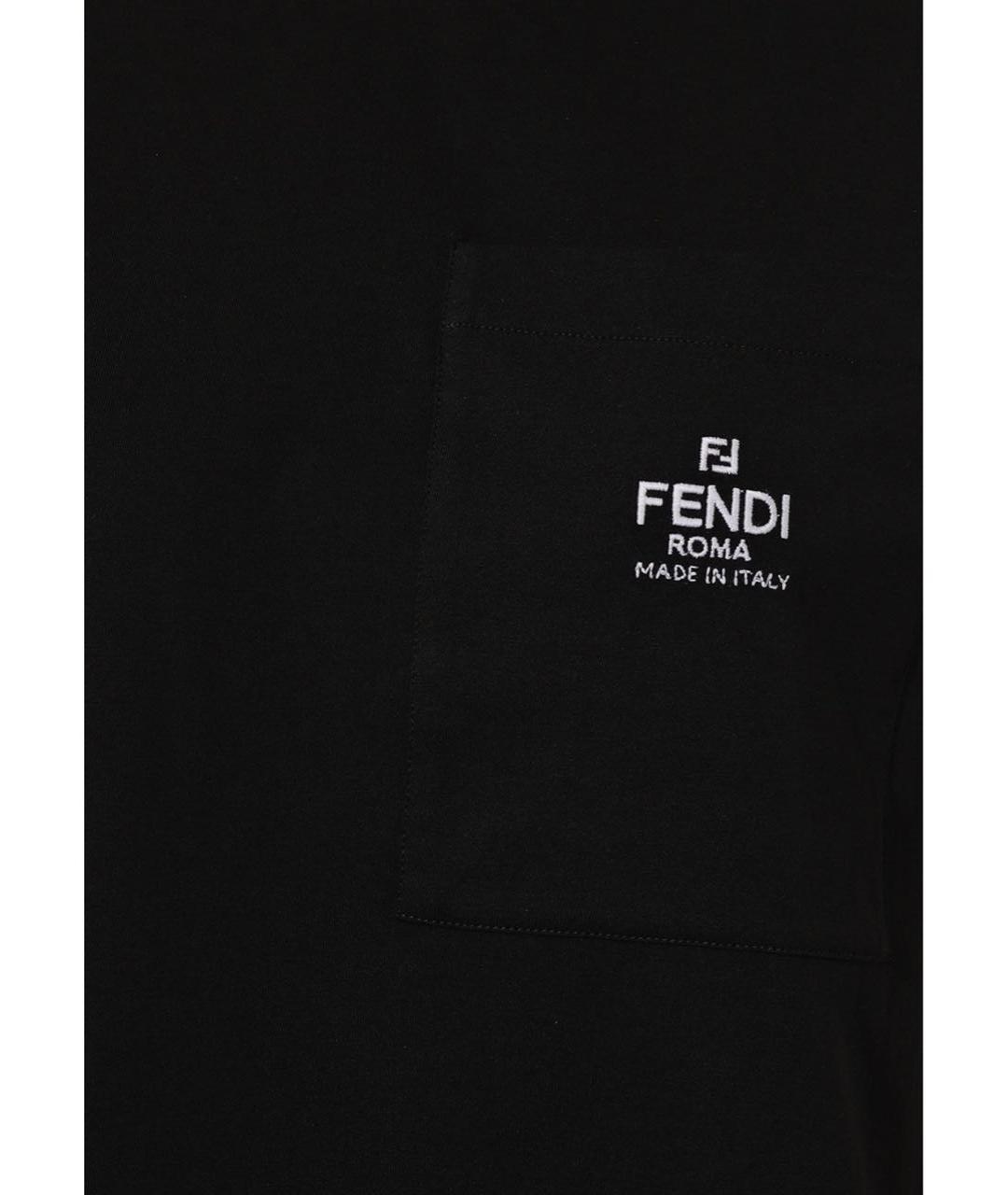 FENDI Черная футболка, фото 4