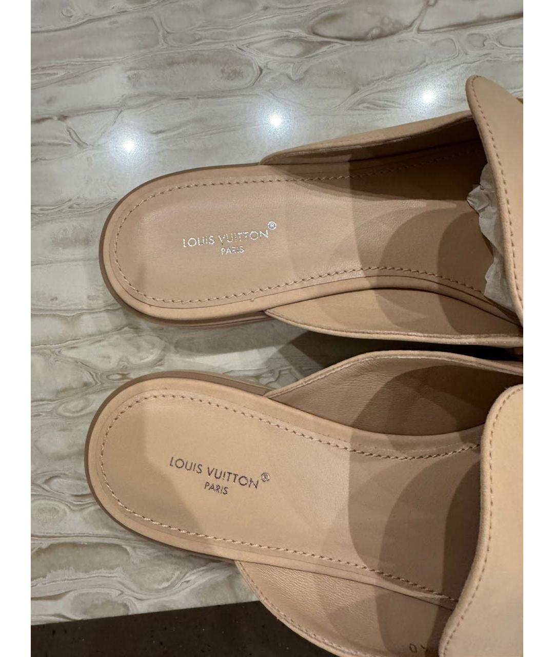 LOUIS VUITTON Бежевые замшевые лоферы, фото 6