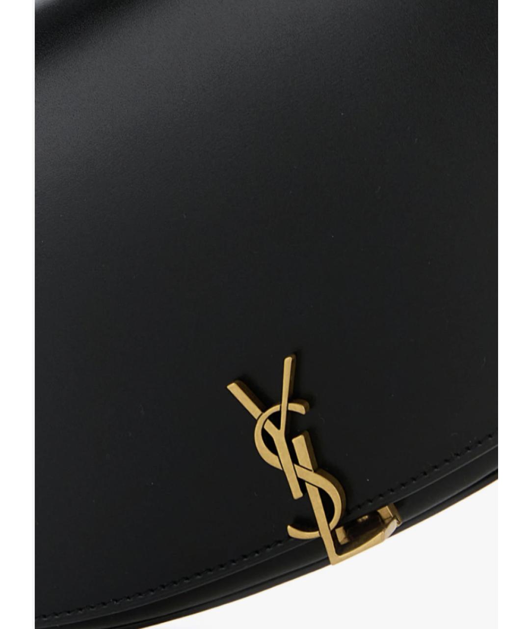 SAINT LAURENT Черный кожаный кошелек, фото 3