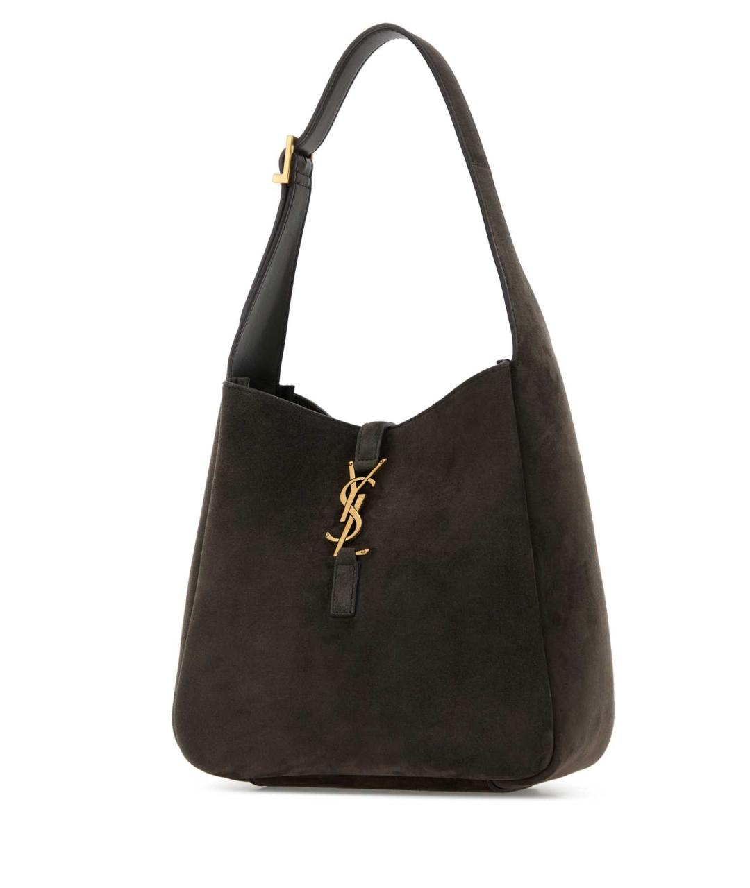 SAINT LAURENT Серая замшевая сумка через плечо, фото 2