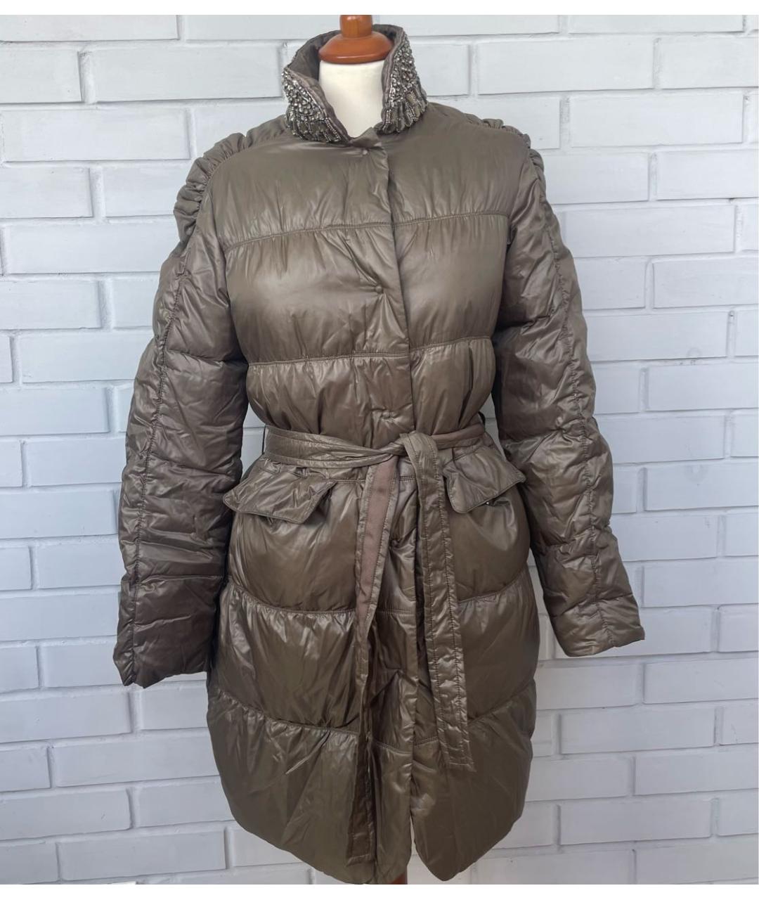 ERMANNO SCERVINO Коричневый полиамидовый пуховик, фото 9
