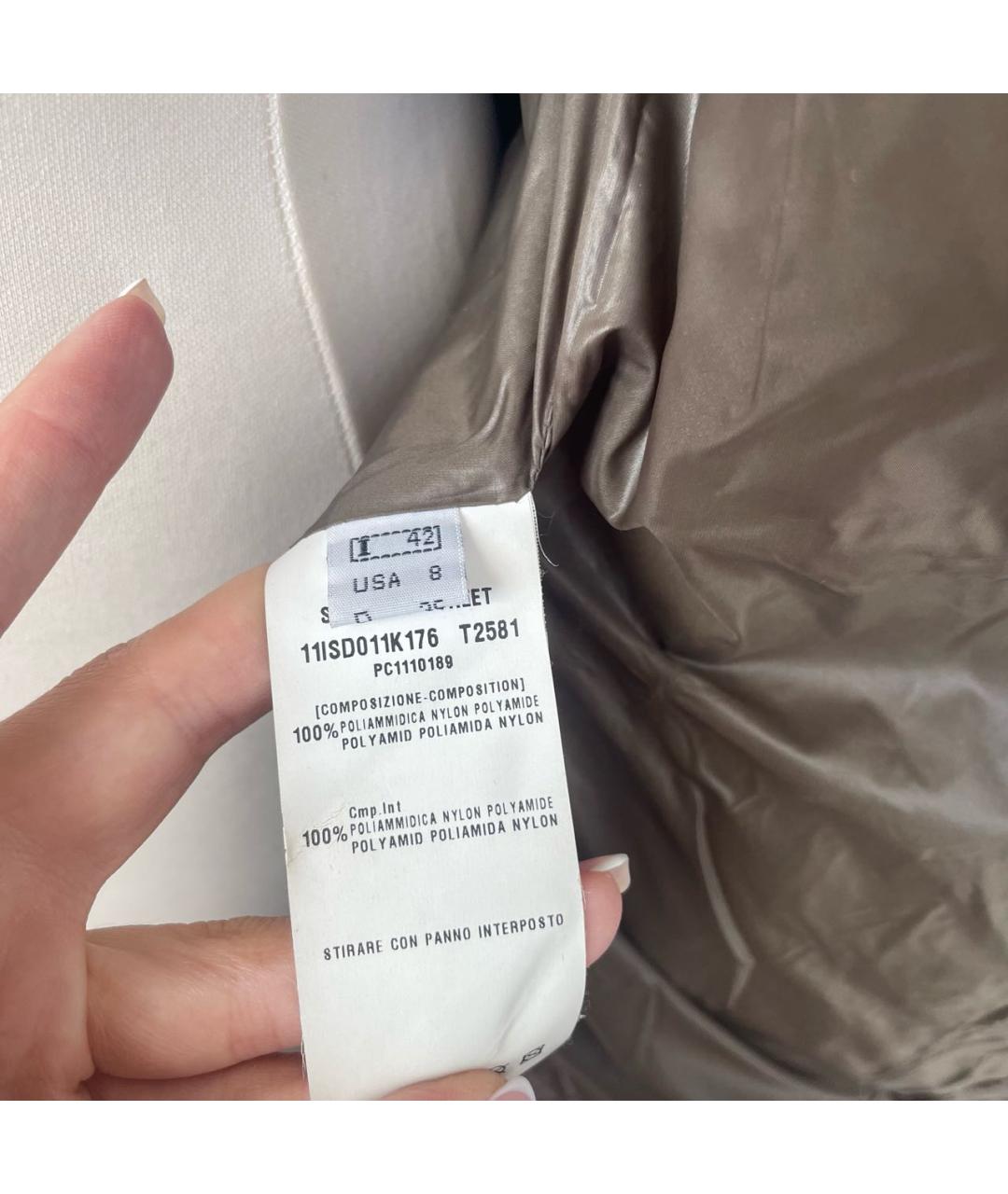 ERMANNO SCERVINO Коричневый полиамидовый пуховик, фото 7