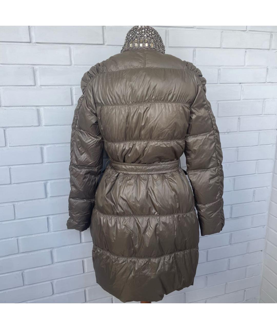 ERMANNO SCERVINO Коричневый полиамидовый пуховик, фото 2