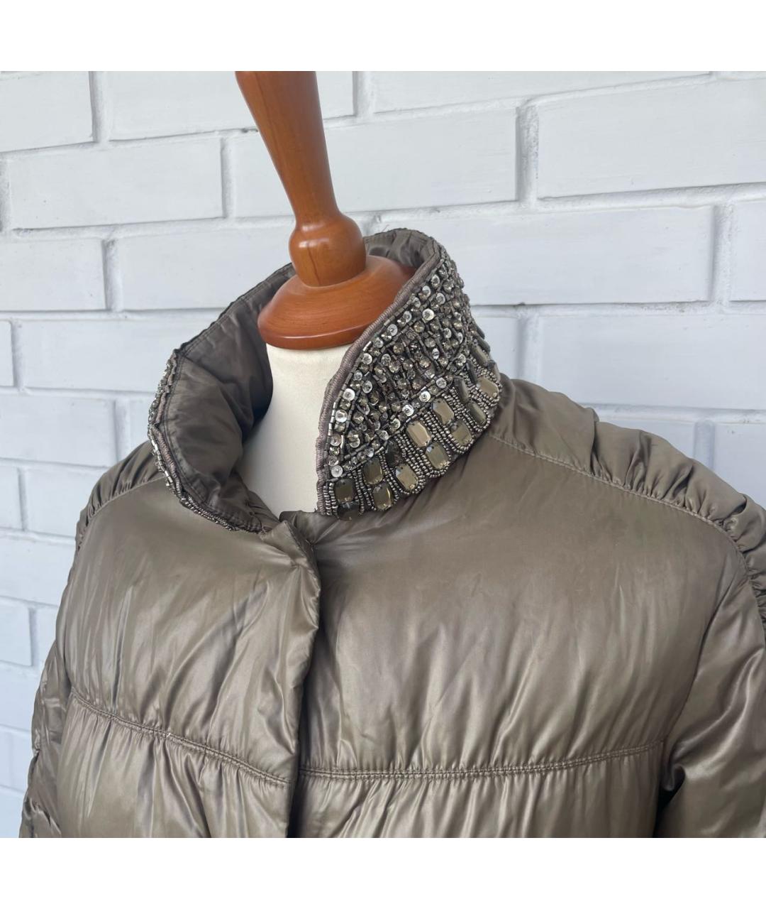ERMANNO SCERVINO Коричневый полиамидовый пуховик, фото 4