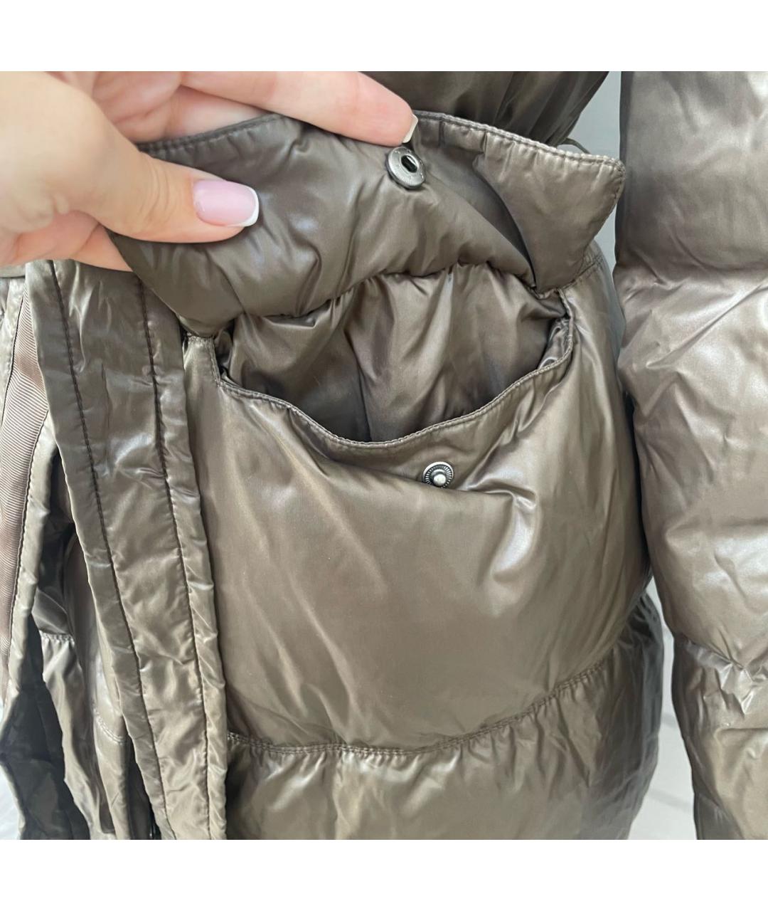 ERMANNO SCERVINO Коричневый полиамидовый пуховик, фото 6