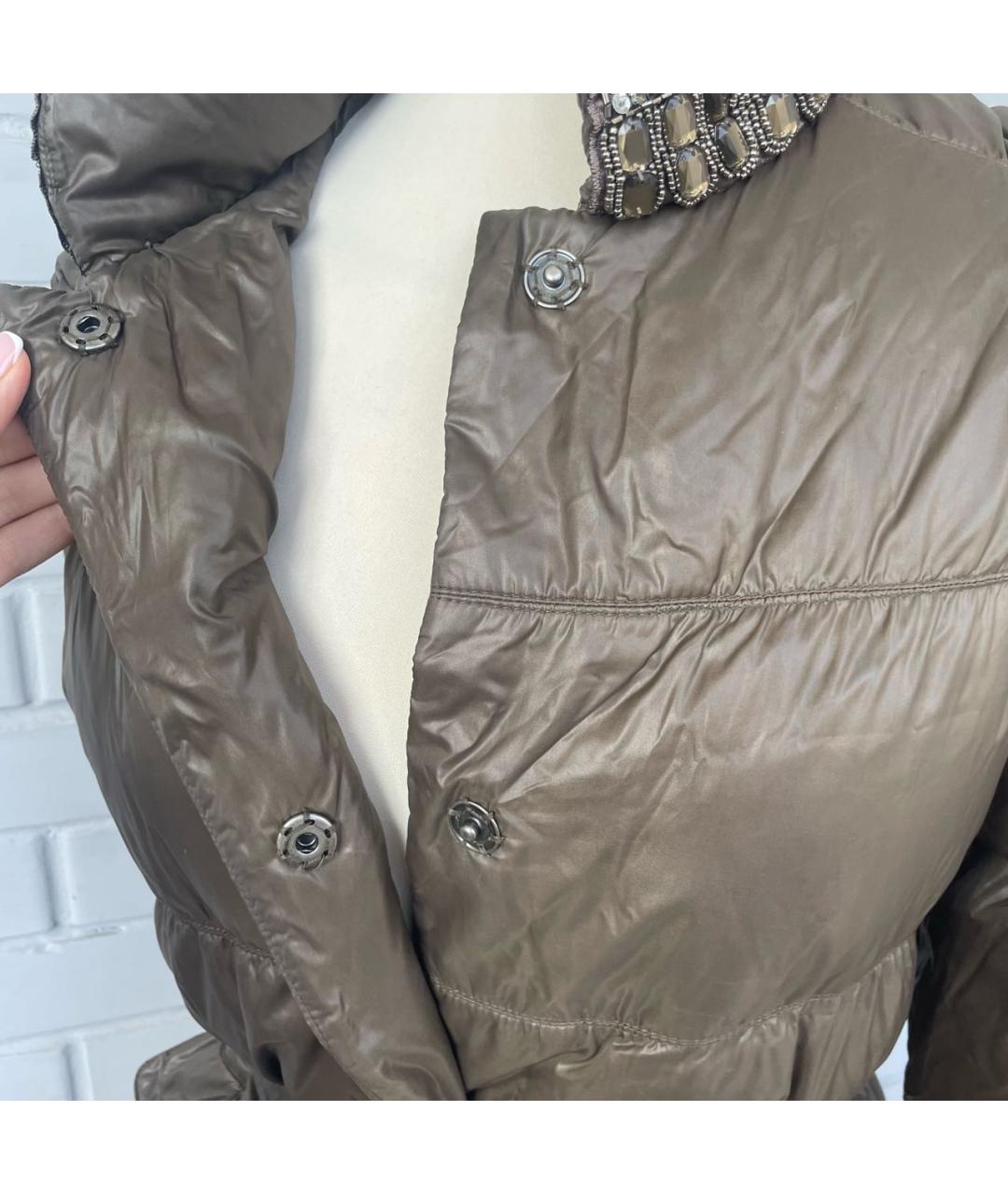 ERMANNO SCERVINO Коричневый полиамидовый пуховик, фото 8