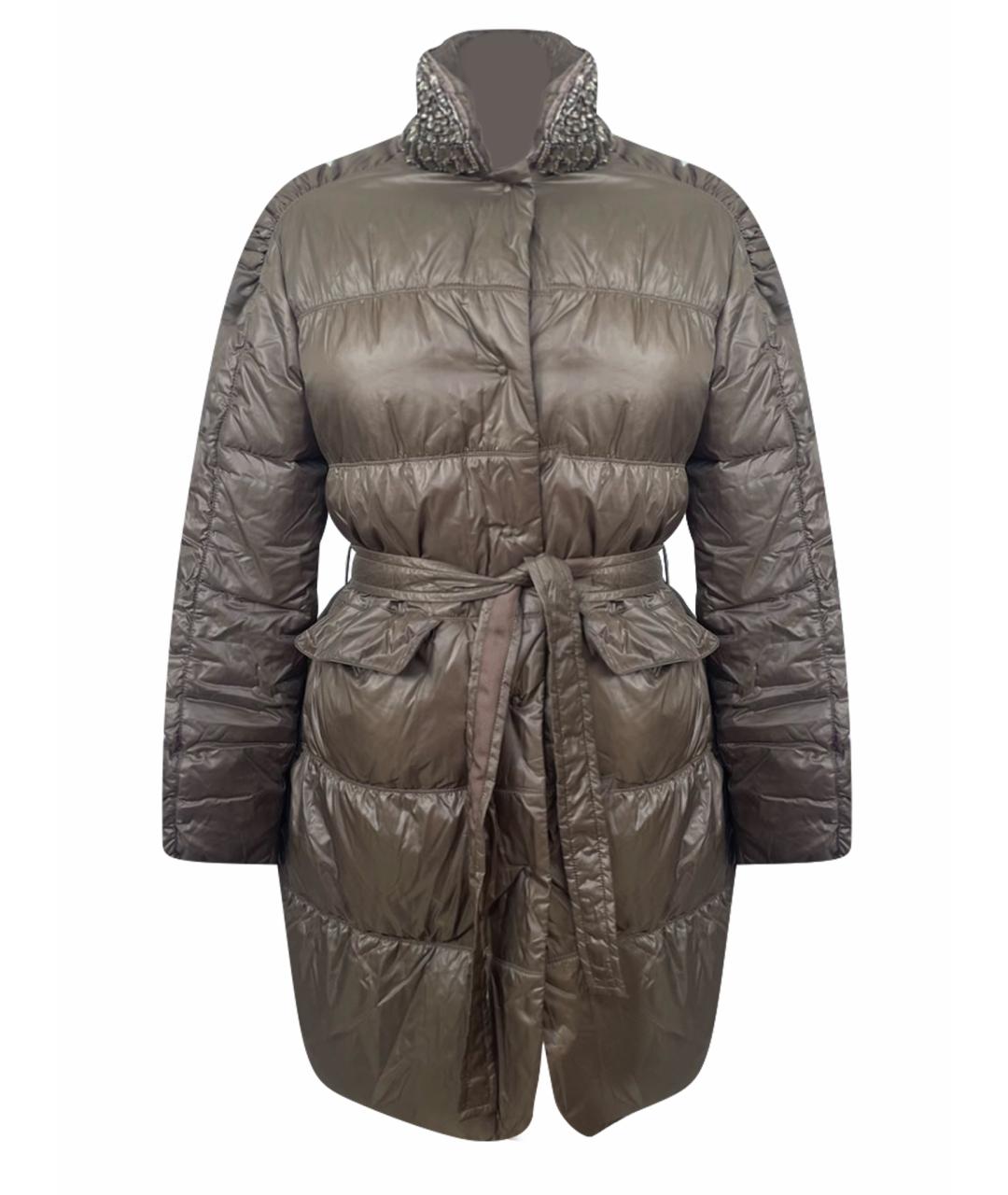 ERMANNO SCERVINO Коричневый полиамидовый пуховик, фото 1