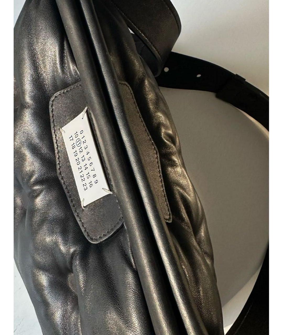 MAISON MARGIELA Черная кожаная сумка через плечо, фото 4