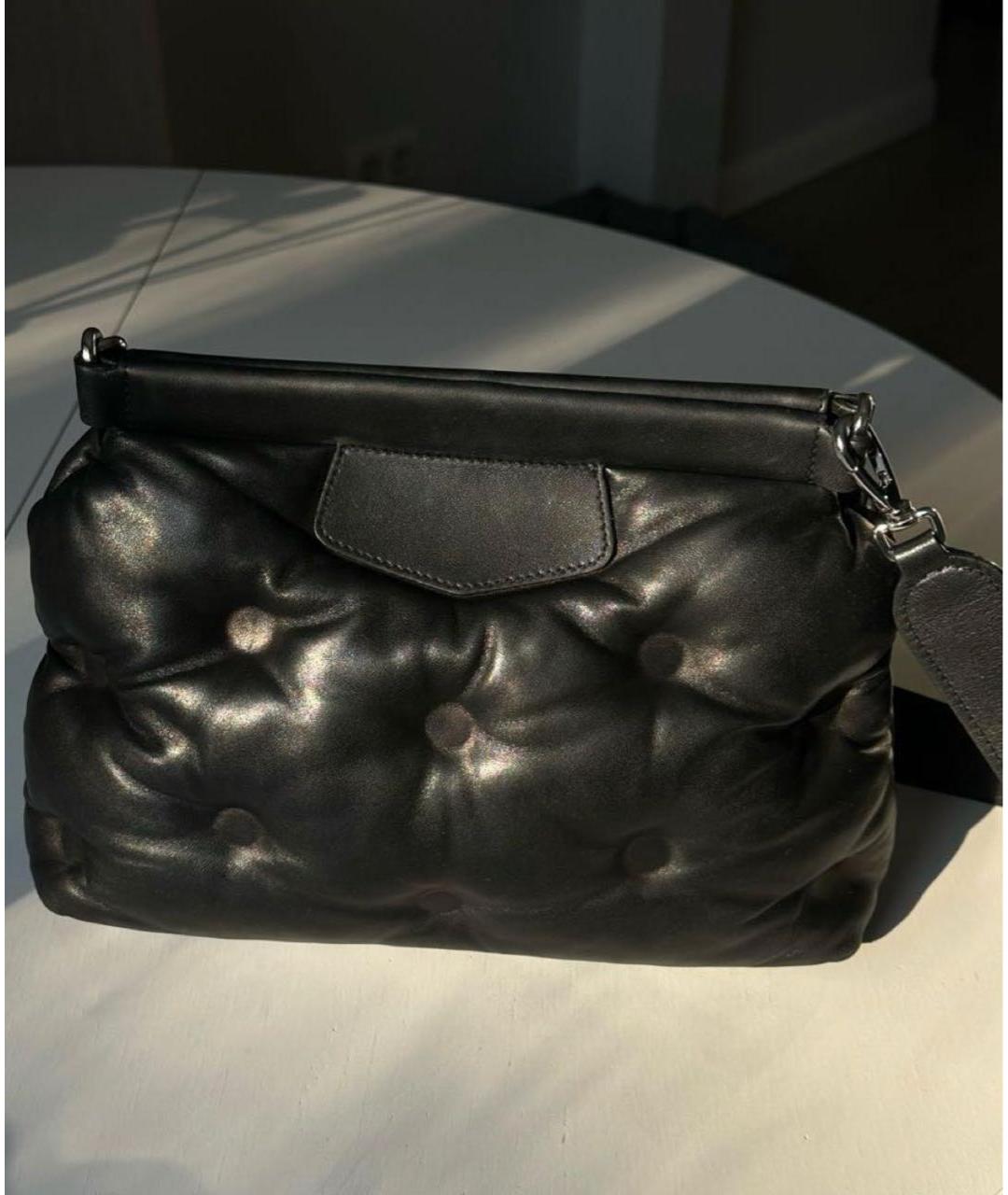 MAISON MARGIELA Черная кожаная сумка через плечо, фото 3