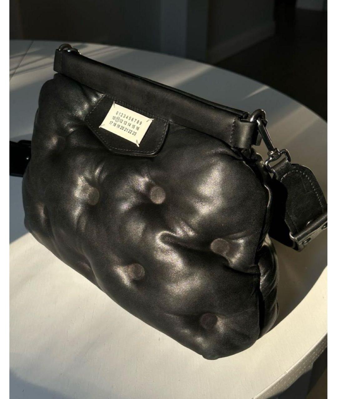 MAISON MARGIELA Черная кожаная сумка через плечо, фото 2