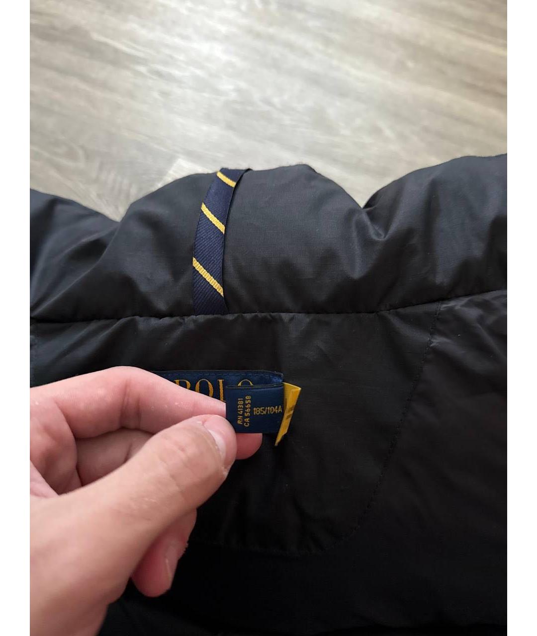 POLO RALPH LAUREN Черный полиэстеровый пуховик, фото 6