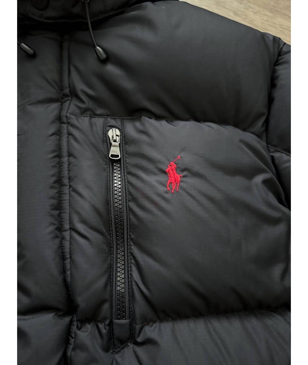 POLO RALPH LAUREN Черный полиэстеровый пуховик, фото 2