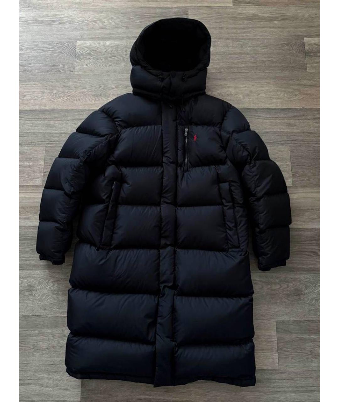 POLO RALPH LAUREN Черный полиэстеровый пуховик, фото 9