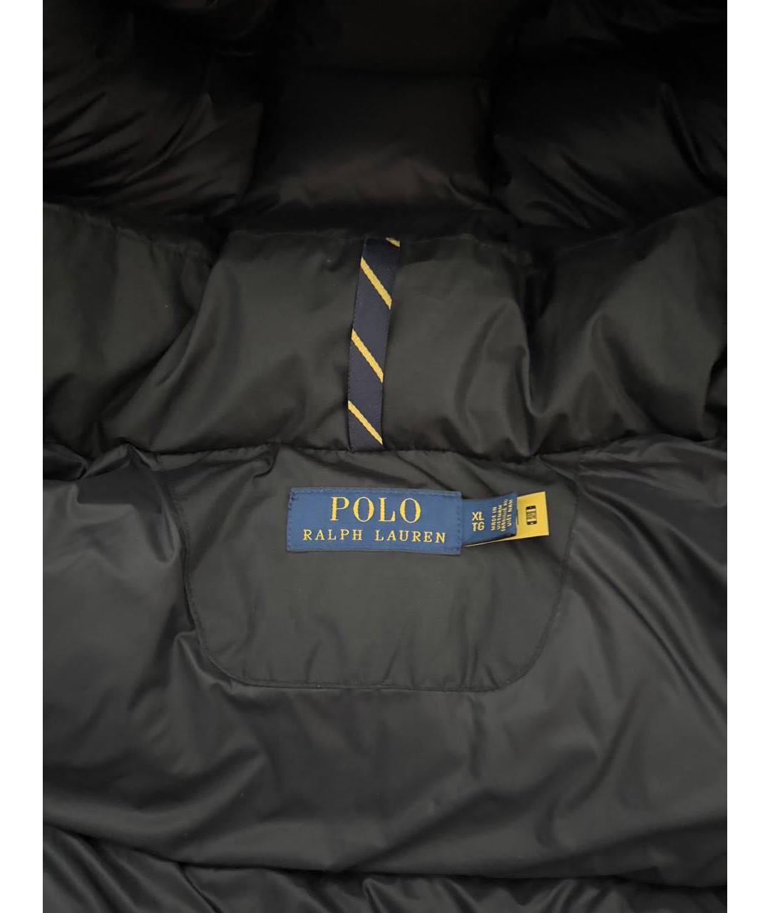 POLO RALPH LAUREN Черный полиэстеровый пуховик, фото 3