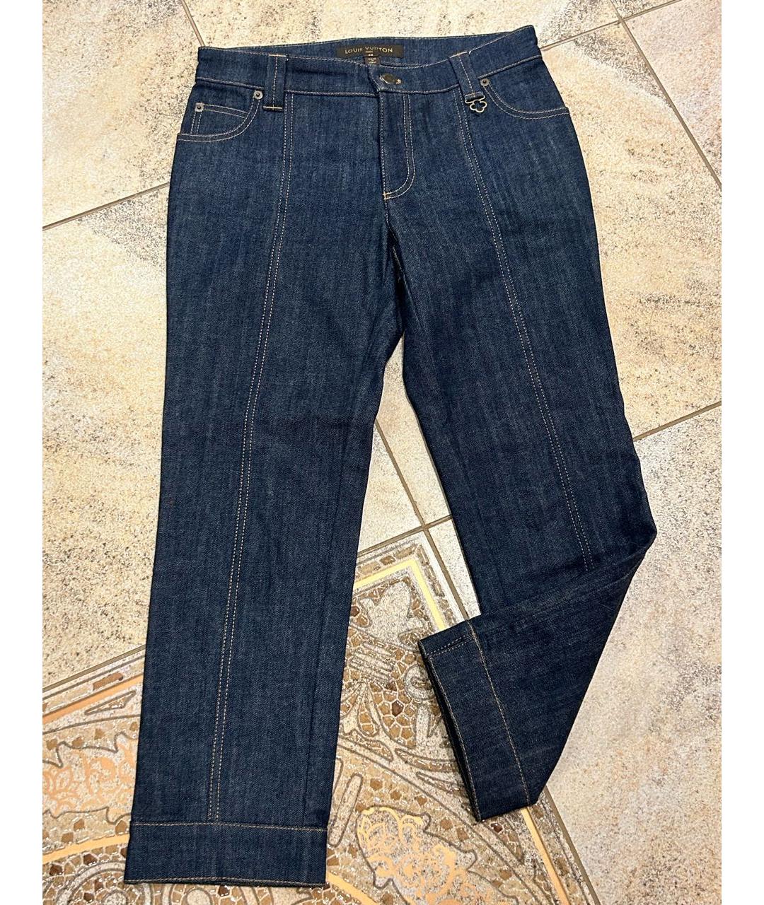 LOUIS VUITTON Темно-синие хлопковые джинсы слим, фото 2