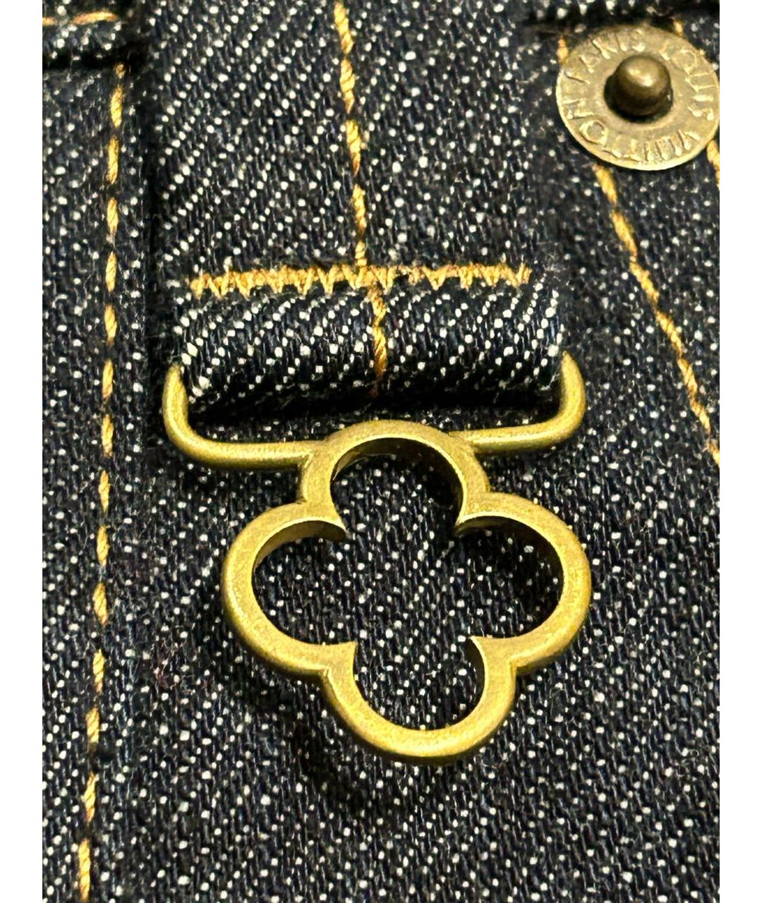 LOUIS VUITTON Темно-синие хлопковые джинсы слим, фото 4