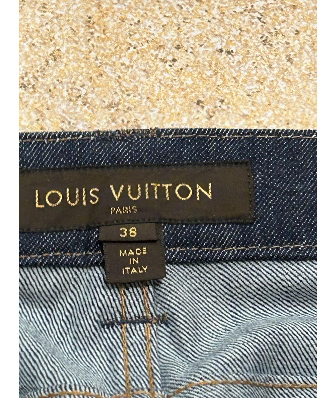 LOUIS VUITTON Темно-синие хлопковые джинсы слим, фото 3