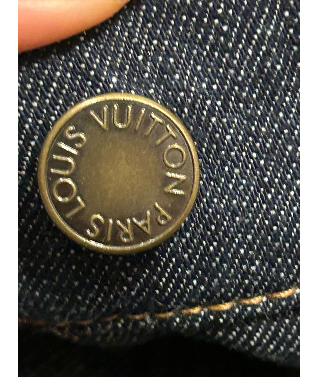 LOUIS VUITTON Темно-синие хлопковые джинсы слим, фото 5