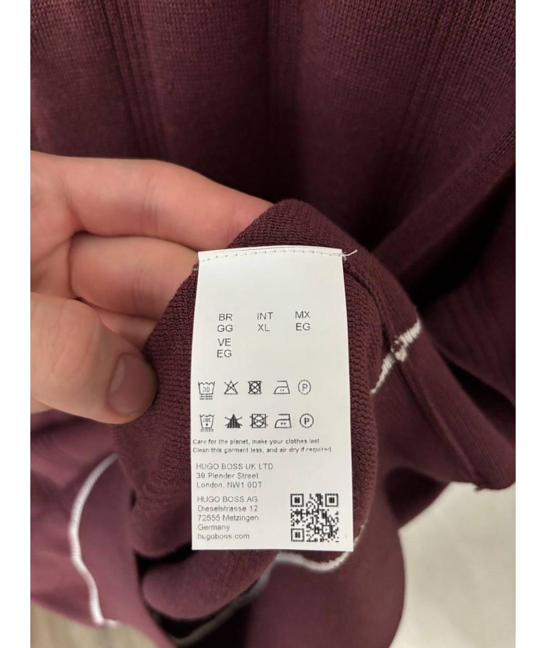 HUGO BOSS Бордовая шелковая кэжуал рубашка, фото 4