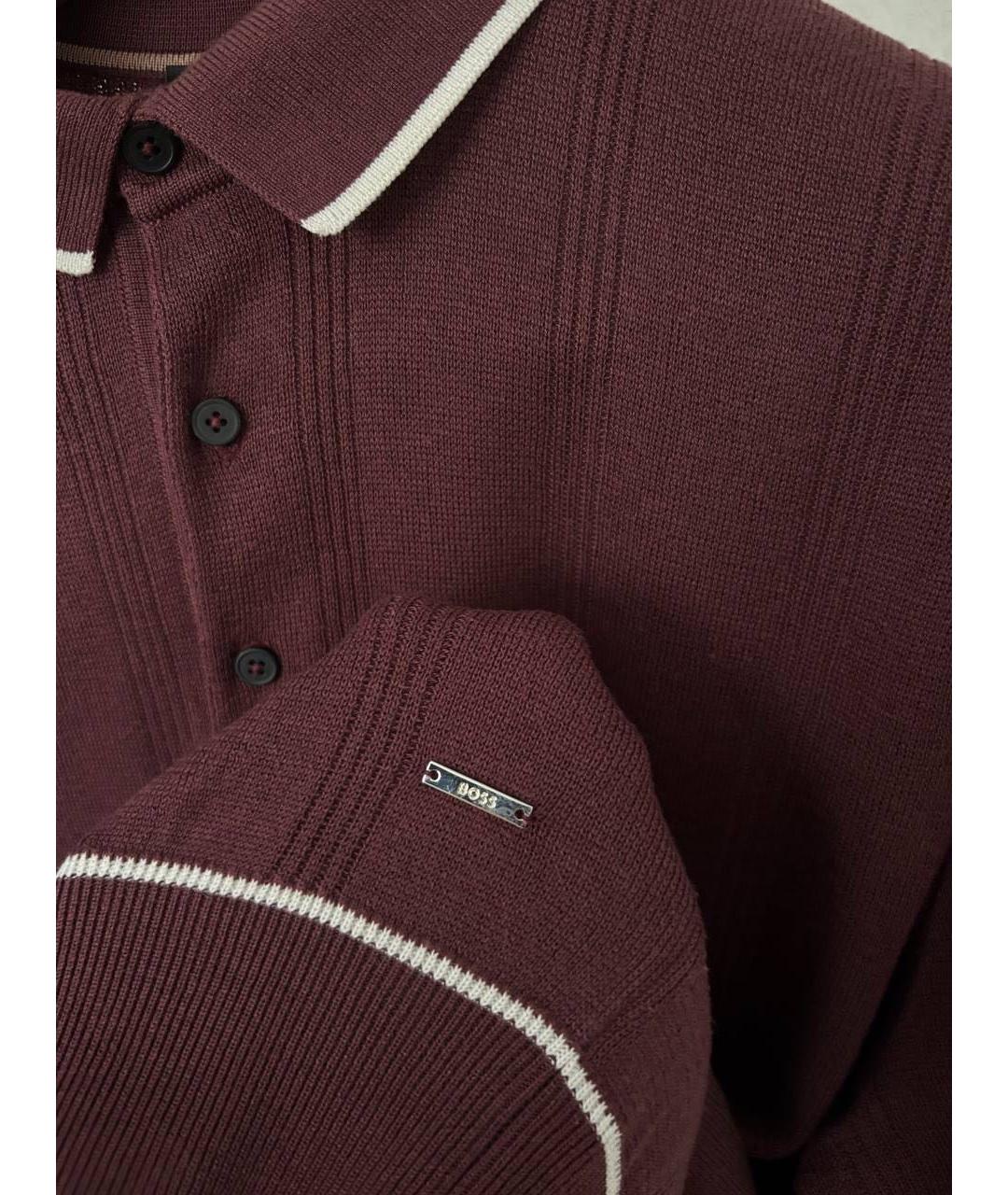 HUGO BOSS Бордовая шелковая кэжуал рубашка, фото 3