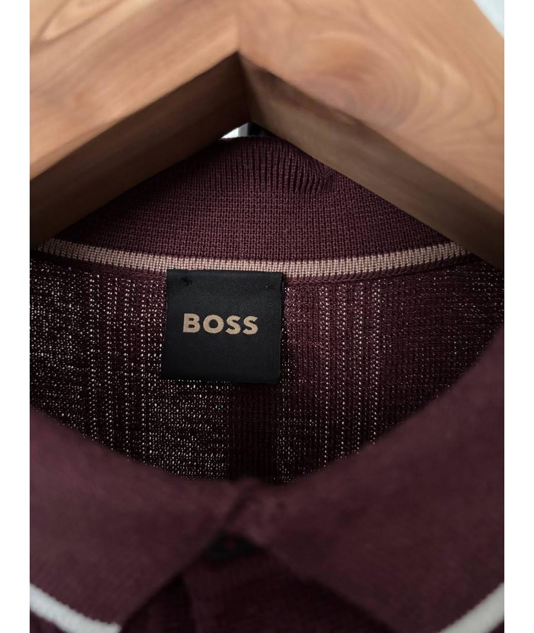HUGO BOSS Бордовая шелковая кэжуал рубашка, фото 2