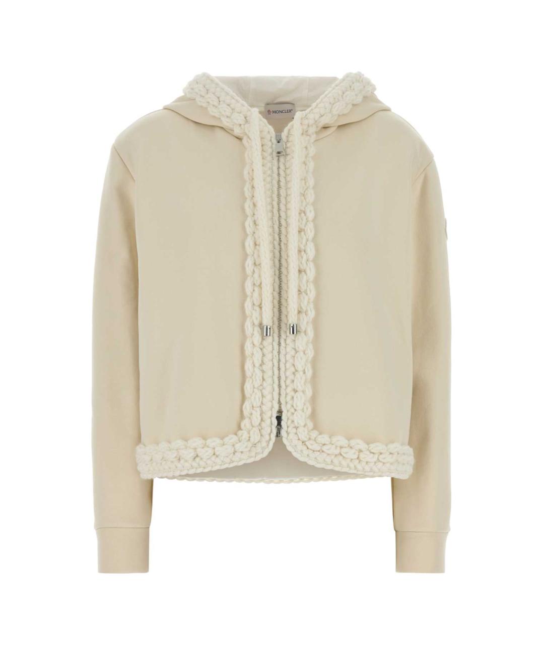 MONCLER Белый хлопковый джемпер / свитер, фото 1