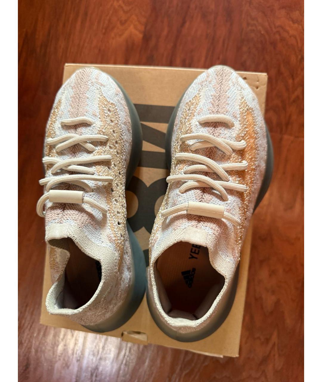 YEEZY Серебряные текстильные кроссовки, фото 3