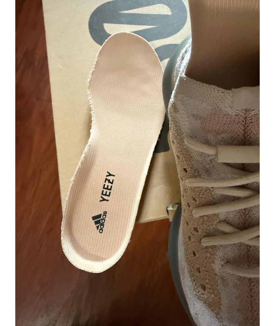 YEEZY Серебряные текстильные кроссовки, фото 4