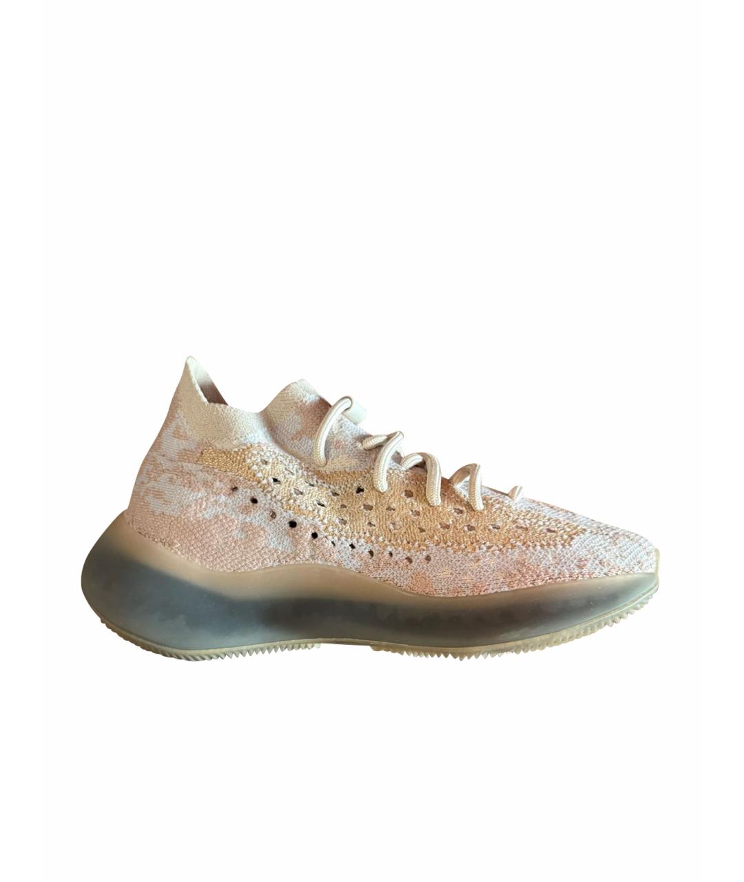 YEEZY Серебряные текстильные кроссовки, фото 1