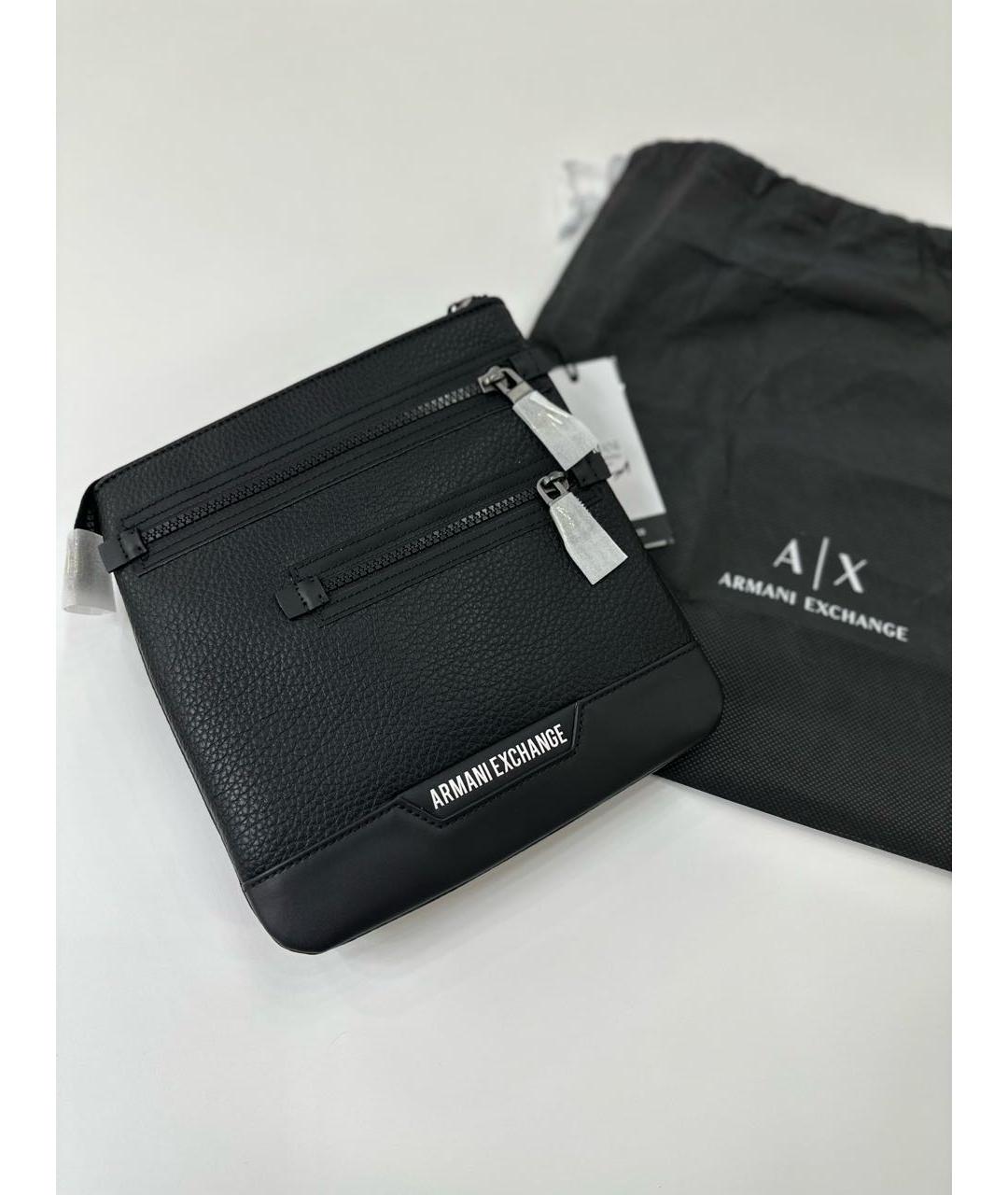 ARMANI EXCHANGE Черная сумка на плечо из искусственной кожи, фото 5