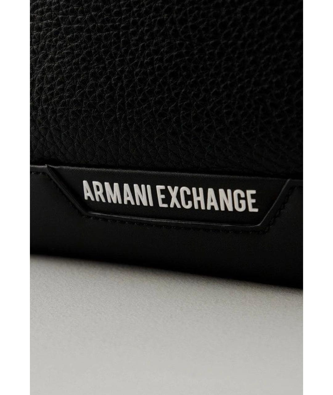 ARMANI EXCHANGE Черная сумка на плечо из искусственной кожи, фото 3