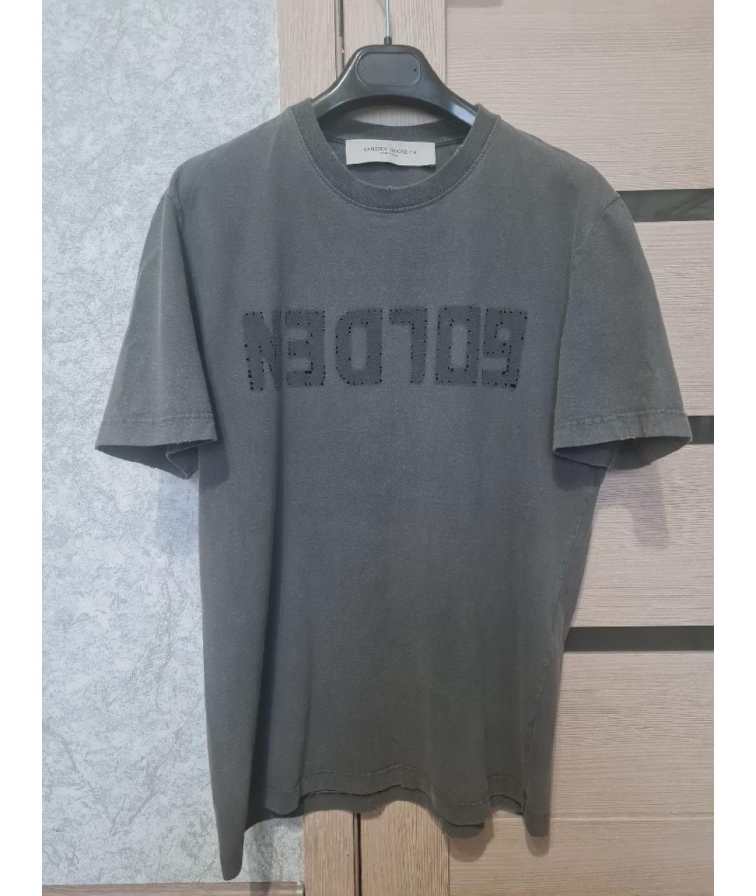 GOLDEN GOOSE DELUXE BRAND Серая хлопковая футболка, фото 5