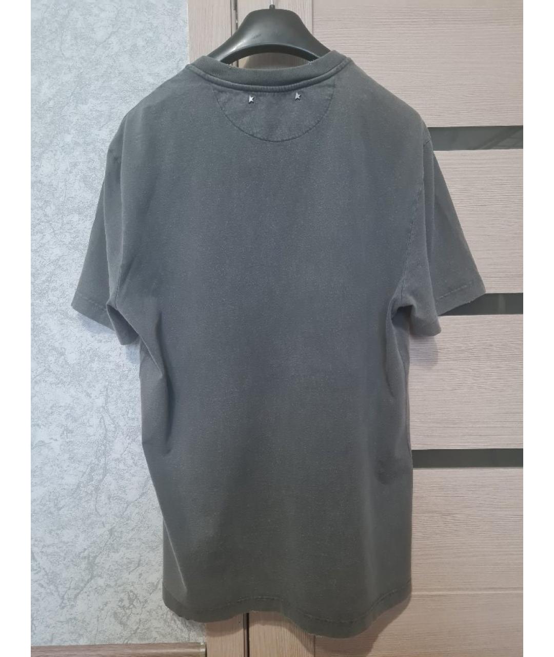 GOLDEN GOOSE DELUXE BRAND Серая хлопковая футболка, фото 2