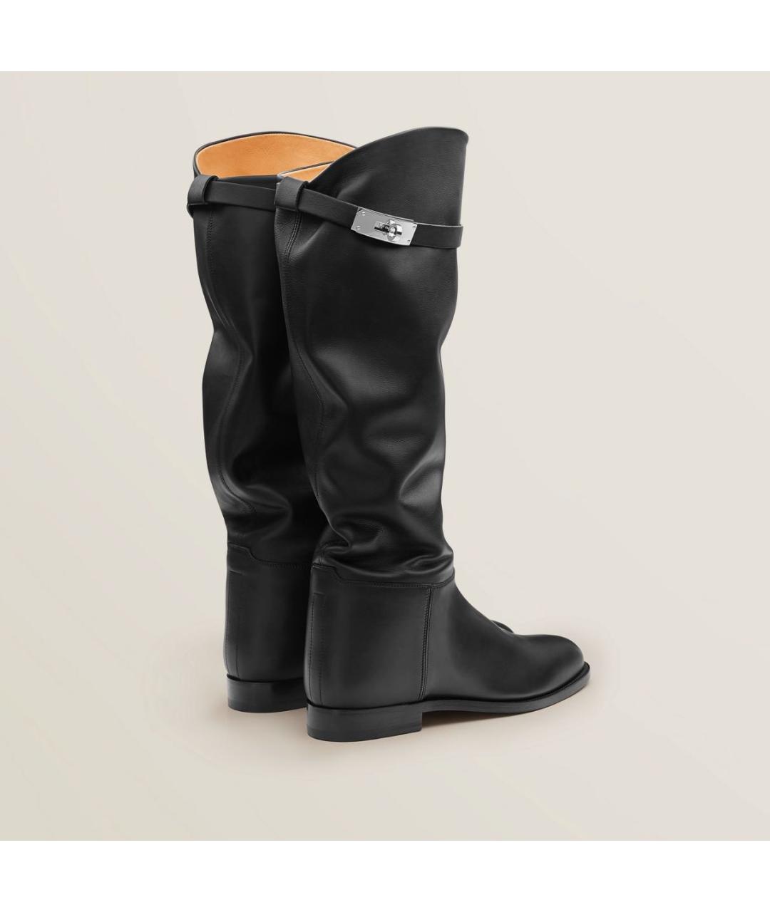 HERMES Черные кожаные сапоги, фото 2