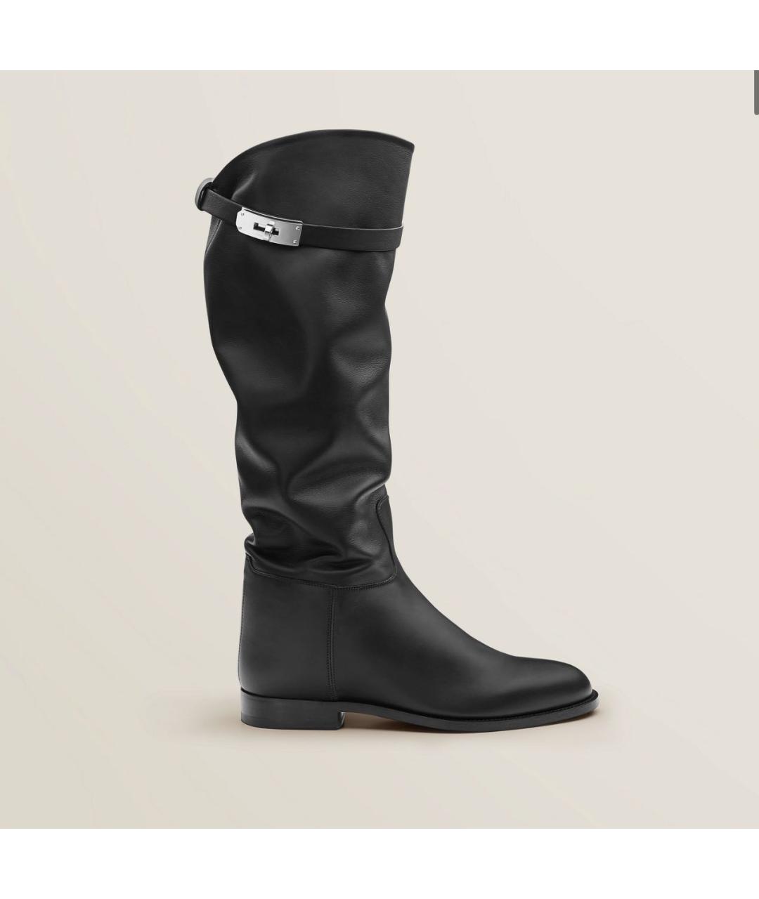 HERMES Черные кожаные сапоги, фото 4