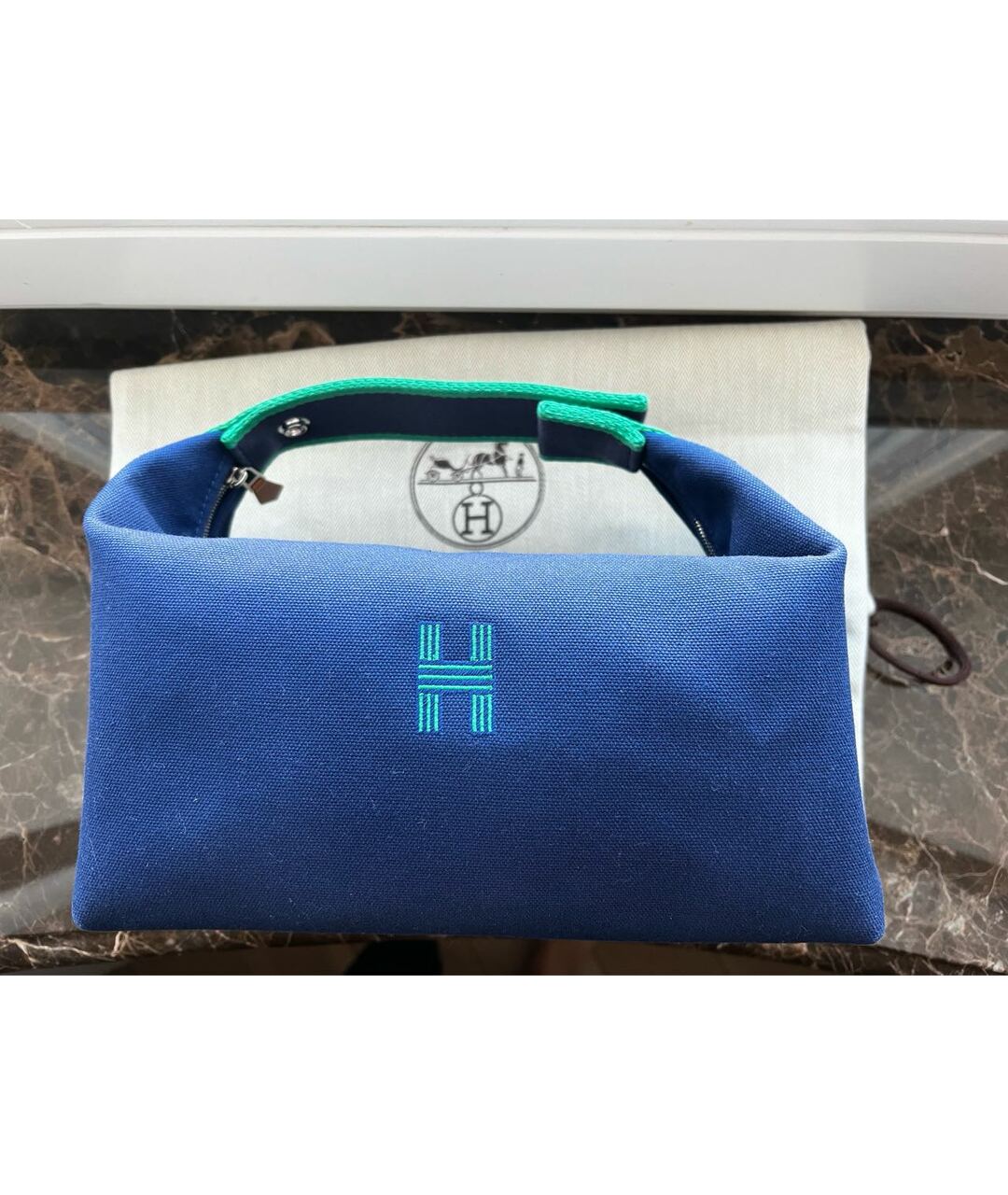 HERMES Синяя хлопковая пляжная сумка, фото 2