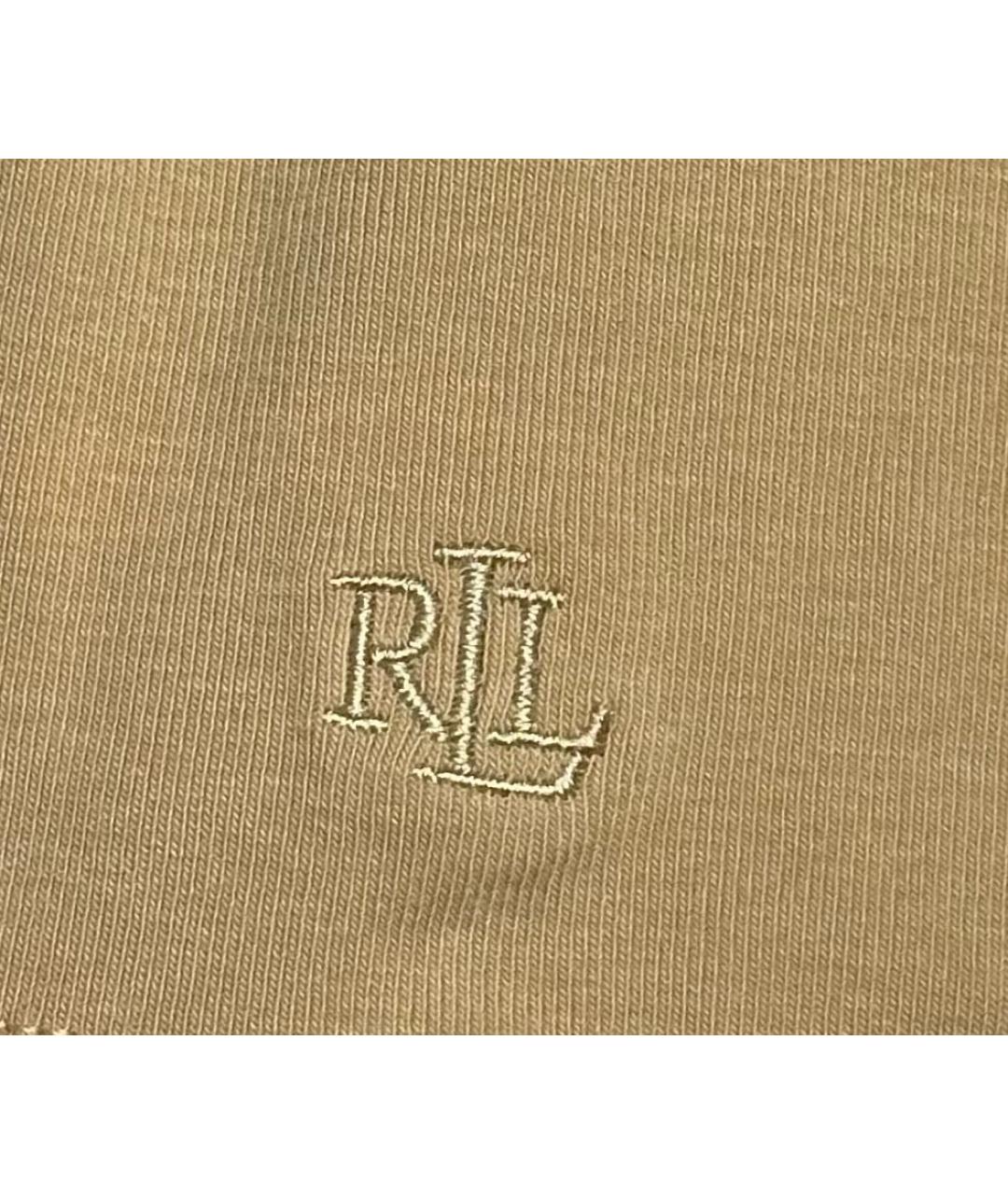 RALPH LAUREN Бежевая хлопко-эластановая футболка, фото 3
