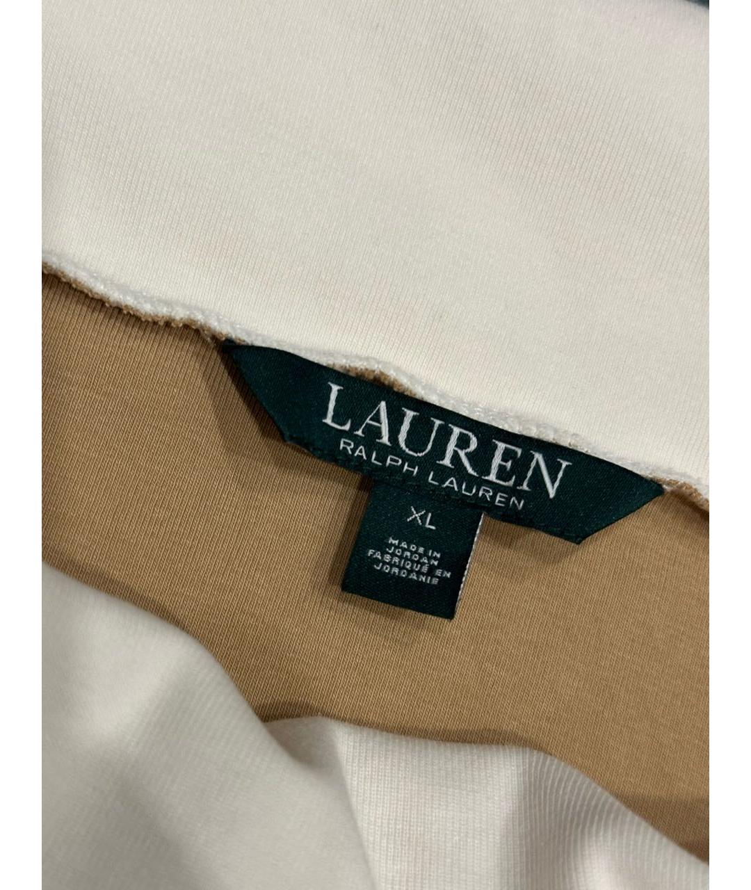 RALPH LAUREN Бежевая хлопко-эластановая футболка, фото 2